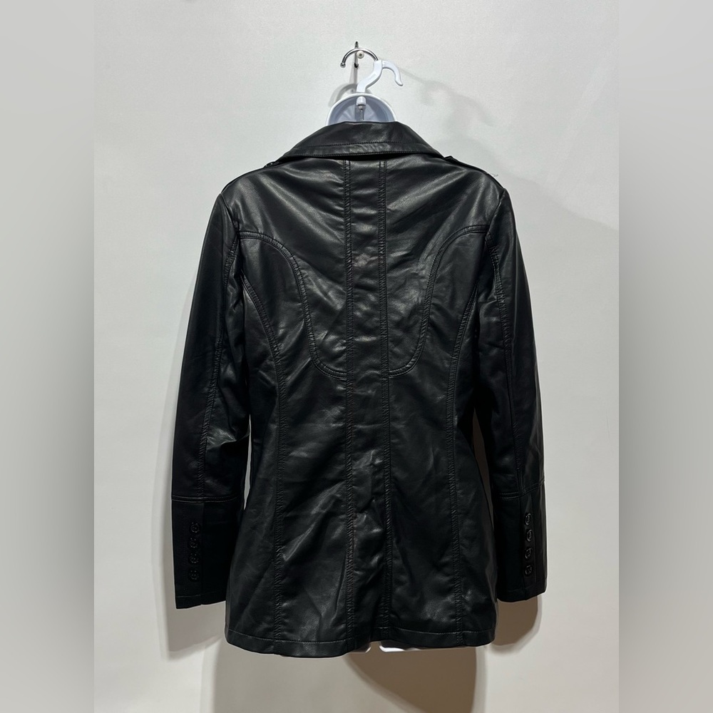 Coalition‎ LA Classic Vegan Black Trench Coat Size Medium New with tags - Picture 4 of 9